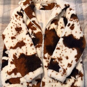 Cozy Brown and White Sherpa Jacket